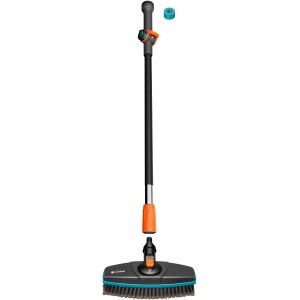 Gardena Cleansystem Wasch-Set mit Stiel Soft, anthrazit, mit Bürste und Reinigungstabs für schonende Reinigung.