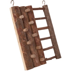 Trixie Kletterwand Natural Living, 16x20cm, aus Naturholz mit Leiter zum Einhängen als Käfigzubehör.