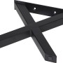 Schwarzes Bankgestell in X-Form, 400x420 mm, für Möbelbau.