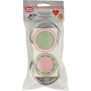 Dr. Oetker Marmeladendeckel-Set Silber: 8 Deckel und 8 Aufkleber für selbstgemachte Marmelade.