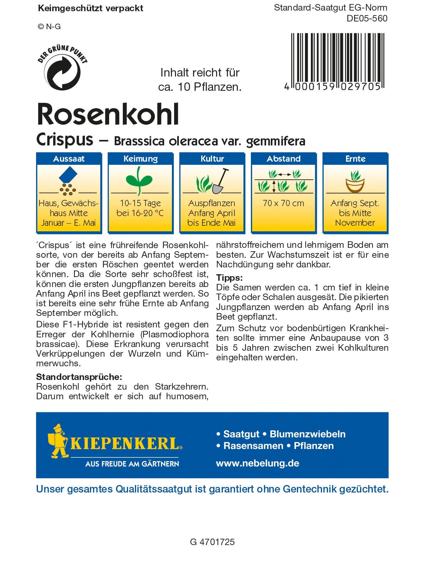 Kiepenkerl ProfiLine Rosenkohl "Crispus" kaufen bei OBI
