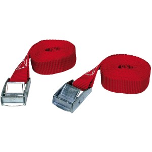 Roter Las Spanngurt (25mmx2,5m) mit Klemmverschluss zum sicheren Befestigen im Bereich Reise & Transport.