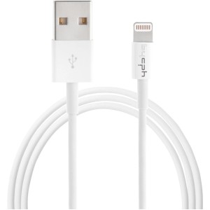 Weißes USB 2.0 Ladekabel mit Lightning Connector, 3 m lang.