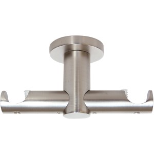 Mydeco Gardinenstange zur Deckenmontage, Urban Edelstahl-Optik, 2-läufig.