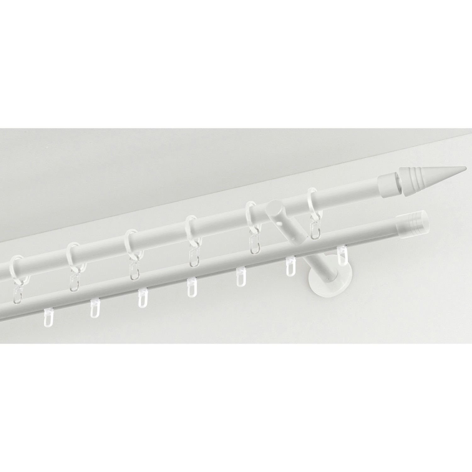 Gardinia Endstück Chicago Spitze, 2er-Pack, weiß, für 20 mm Stangen. Stilvolle Gardinenstangen-Dekoration.