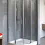 Schulte ExpressPlus Runddusche AlexaStyle2.0 mit Duschwanne, 80x80cm. Elegante Duschkabine im Badezimmer.