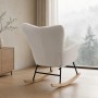 okwish Schaukelstuhl mit Fußstütze Armlehnen Relaxsessel Wohnzimmer 68x88x91cm Beige_4