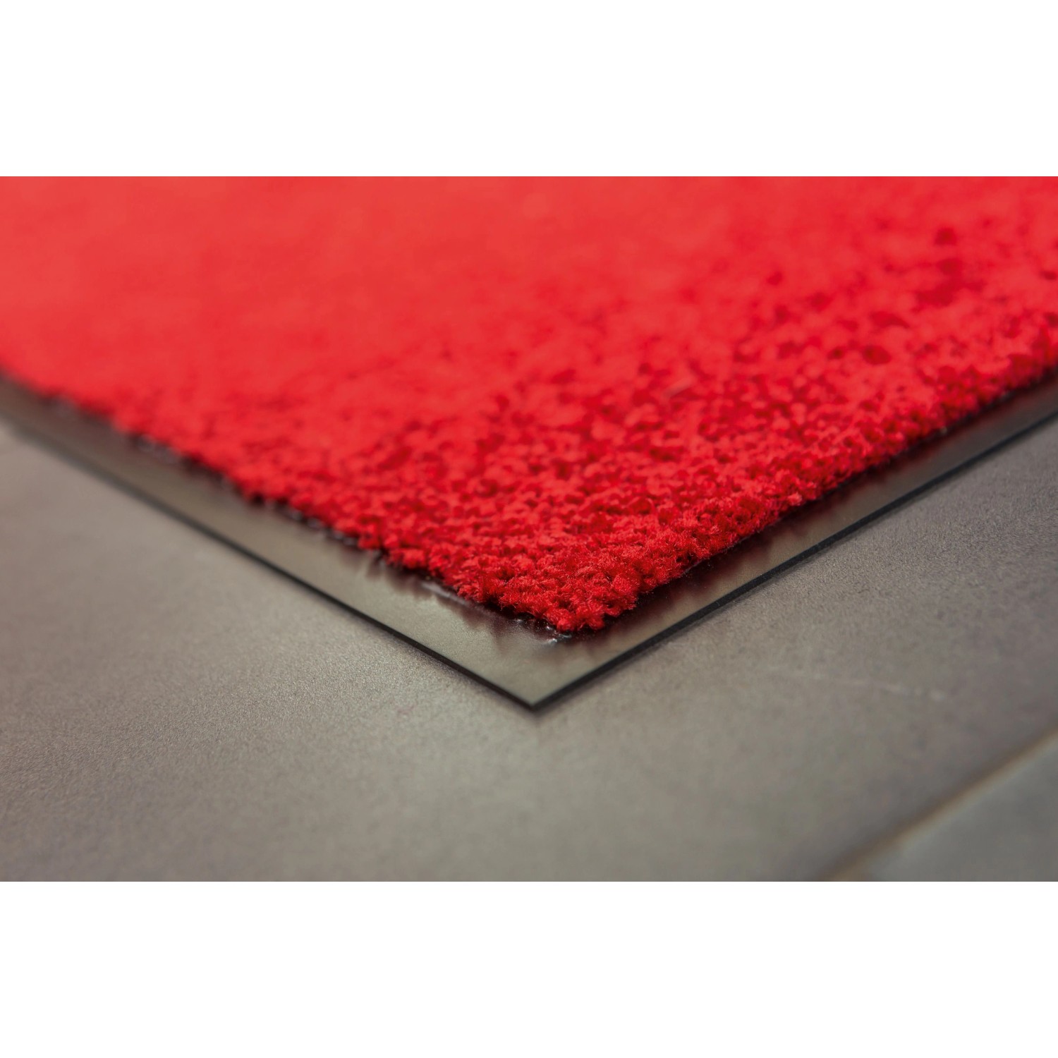 Rote Astra Sauberlaufmatte Proper Tex Uni, 90x250 cm, Detailansicht.