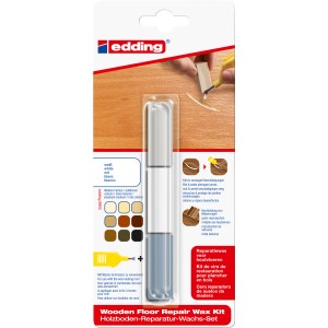 edding Holzboden Reparaturwachs 8902 Weiß im Set zur Ausbesserung von Holzböden.