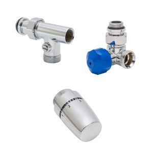 Schulte ExpressPlus Thermostat-Set, verchromt, für Mischbetrieb (Version links).