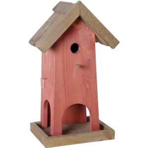 Farbiges Vogelfutterhaus und Nistkasten aus Holz für Wildvögel.