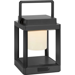 Solar-LED-Laterne Schwarz Eckig 13,5 cm x 13,5 cm x 18 cm
