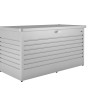 Biohort Freizeitbox 160 High, silber-metallic, zur Aufbewahrung von Gartenutensilien.
