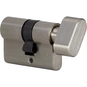 Novadoors WC Knaufzylinder in Edelstahloptik für Glastüren & Schiebetüren.