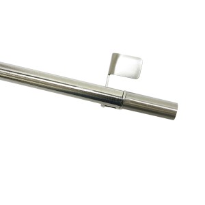 Gardinia Klemmstange Press&Go, Edelstahloptik, ausziehbar von 80-110 cm, für Fensterdekoration.