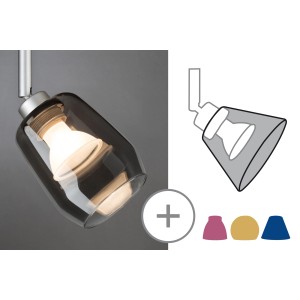 Paulmann URail Lampenschirm Vento, Rauchglas, Ø 8cm, für Schienensysteme.