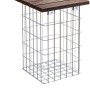 Gabiona Hocker, feuerverzinkt, mit Cumaru-Holz Sitzfläche, 52x32x32 cm. Ideal für Garten & Terrasse.