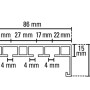 Technische Zeichnung Gardinia Vorhangschiene P2Ü Weiß 210 cm mit Maßangaben.