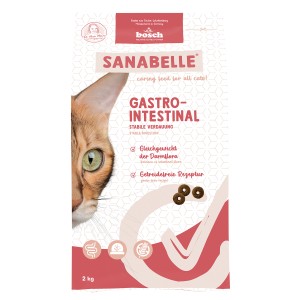 Sanabelle Katzen-Trockenfutter Gastrointestinal 2kg, für eine gesunde Verdauung.