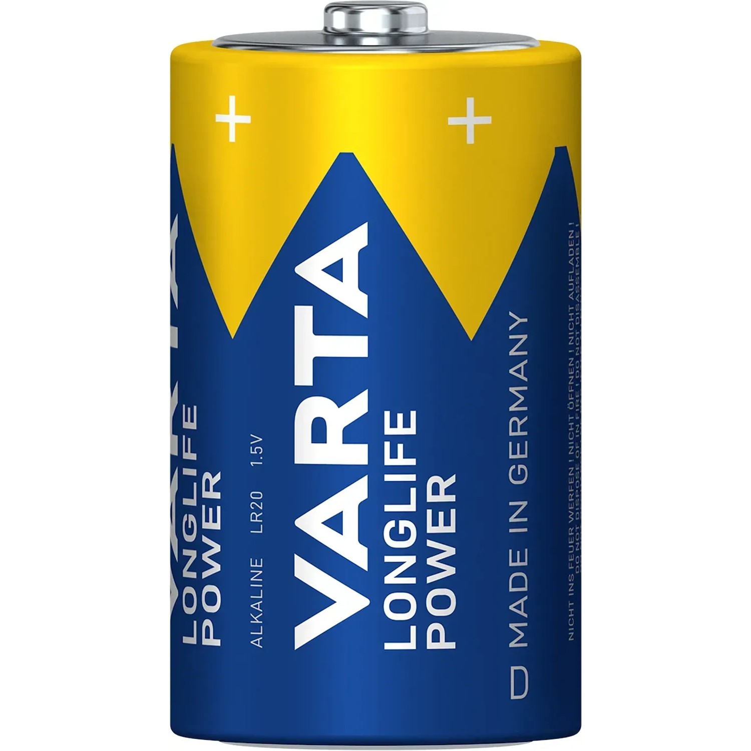 Varta Longlife Power D Mono Batterie, 2er-Pack, für Geräte mit hohem Energieverbrauch.
