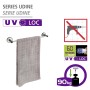 Wenko Badetuchstange Uno Udine, 40cm, silber matt mit Handtuch. UV-Loc Befestigungssystem.
