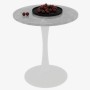 okwish Couchtisch mit Marmor Tischplatte Wohnzimmer Esszimmer 70x70x72cm Weiß Grau_9