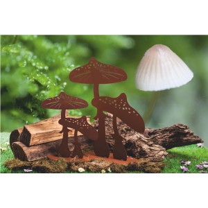 Ferrum Art Design Deko-Figur Fliegenpilz aus Edelrost, 47 cm, für die Gartendekoration.