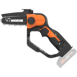 Worx Akku-Kettensäge WG324E.9, 20V, Einhand-Astsäge in Schwarz und Orange. Ideal für Baumschnitt.