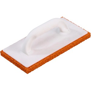 LUX Schwammglätter Classic, 280x140mm, mit grobem Schwammgummibelag und weißem Griffstück.