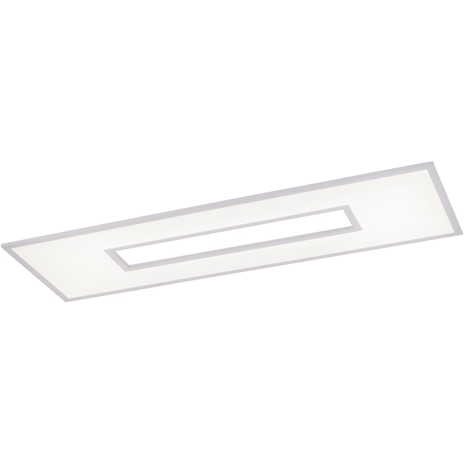 Weiße LED-Deckenleuchte Recess 120x40 cm mit CCT & RGB Funktion für stimmungsvolles Licht.