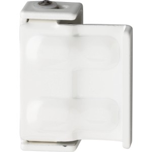 Detailaufnahme Sicherheitswinkel SW1 aus dem Abus Fenster-Sicherheitspaket 1, weiße Stahlriegel für Fenstersicherung.