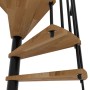 Minka Spindeltreppe Spiral Smart, Eiche/Schwarz, Detailansicht der Holzstufen und des schwarzen Metallgeländers.