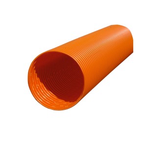 Orangefarbenes Aco Master Vollsickerrohr DN 100, 2,5 m lang, für Drainage und Grundwasserschutz.