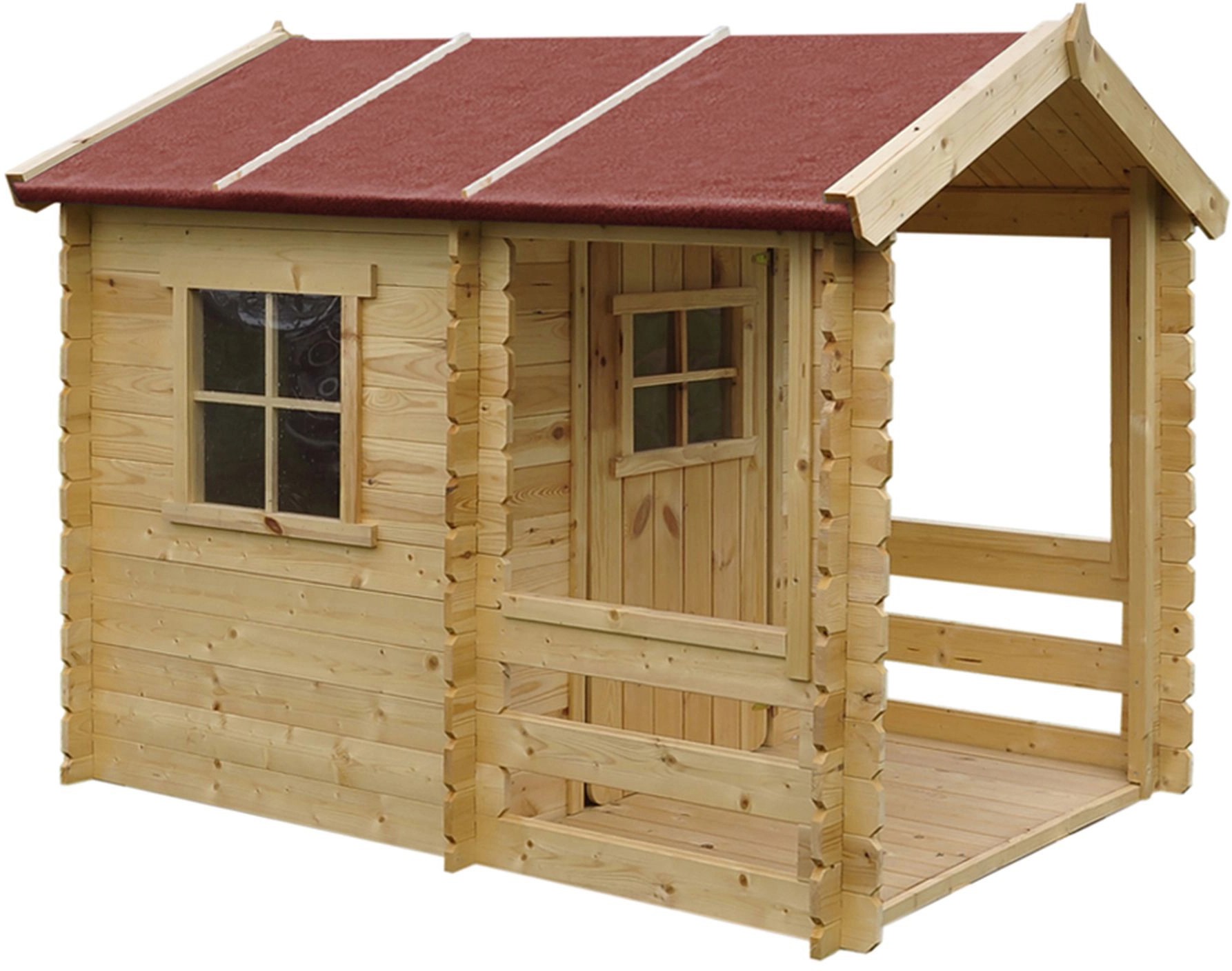 Timbela Kinderspielhaus Holz M501A 1,1 m² mit Boden Holzfenster mit
