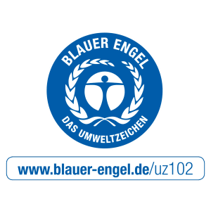 Blauer Engel Umweltzeichen für Schöner Wohnen Polarweiss Innenfarbe.