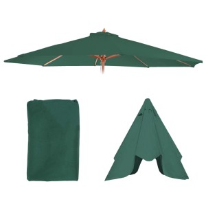 Grüner MCW Ersatzbezug für Sonnenschirm Lissabon, Ø 3,5m, Polyester, 8 Streben.