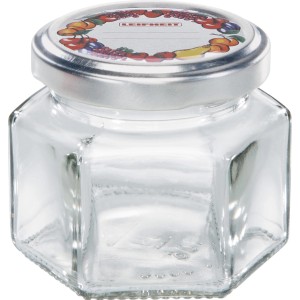 Leifheit Sechskantglas 106ml für Marmelade, Gelee und Konfitüre. Vorratsdose mit Schraubdeckel.