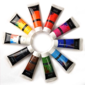 Artina Crylic Acrylfarben Set, 10 Tuben à 120ml in verschiedenen Farben.