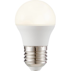 E27 LED Leuchtmittel in Globeform, 4,8 W, neutralweißes Licht.