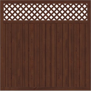 Sichtschutzelement Longlife Riva mit Gitter Nussbaum 180 cm x 180 cm
