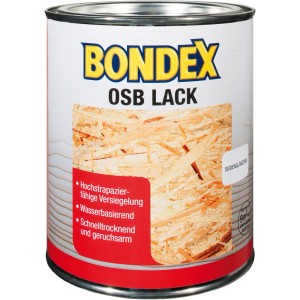Dose Bondex OSB Lack, transparent, seidenglänzend, 750ml. Klarlack für OSB-Platten im Innenbereich.