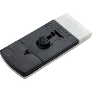 Fackelmann Reinigungsschaber, 3-teilig, weiß-schwarz, mit Drehknopf zur Klingeneinstellung.