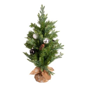 Dekorativer LED Weihnachtsbaum (70cm) mit Kugeln und Tannenzapfen für Innen.