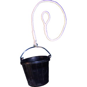 Schwarzer Schlagpütz mit Seil von Seilflechter, 7 Liter Fassungsvermögen.
