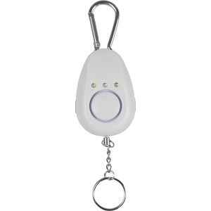 Weißer Panikalarm mit Schlüsselanhänger für den Selbstschutz.