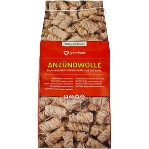 Greenheat Feuerwolle 1,5kg im Papiersack, Anzünder für Kamin, Grill & Ofen.