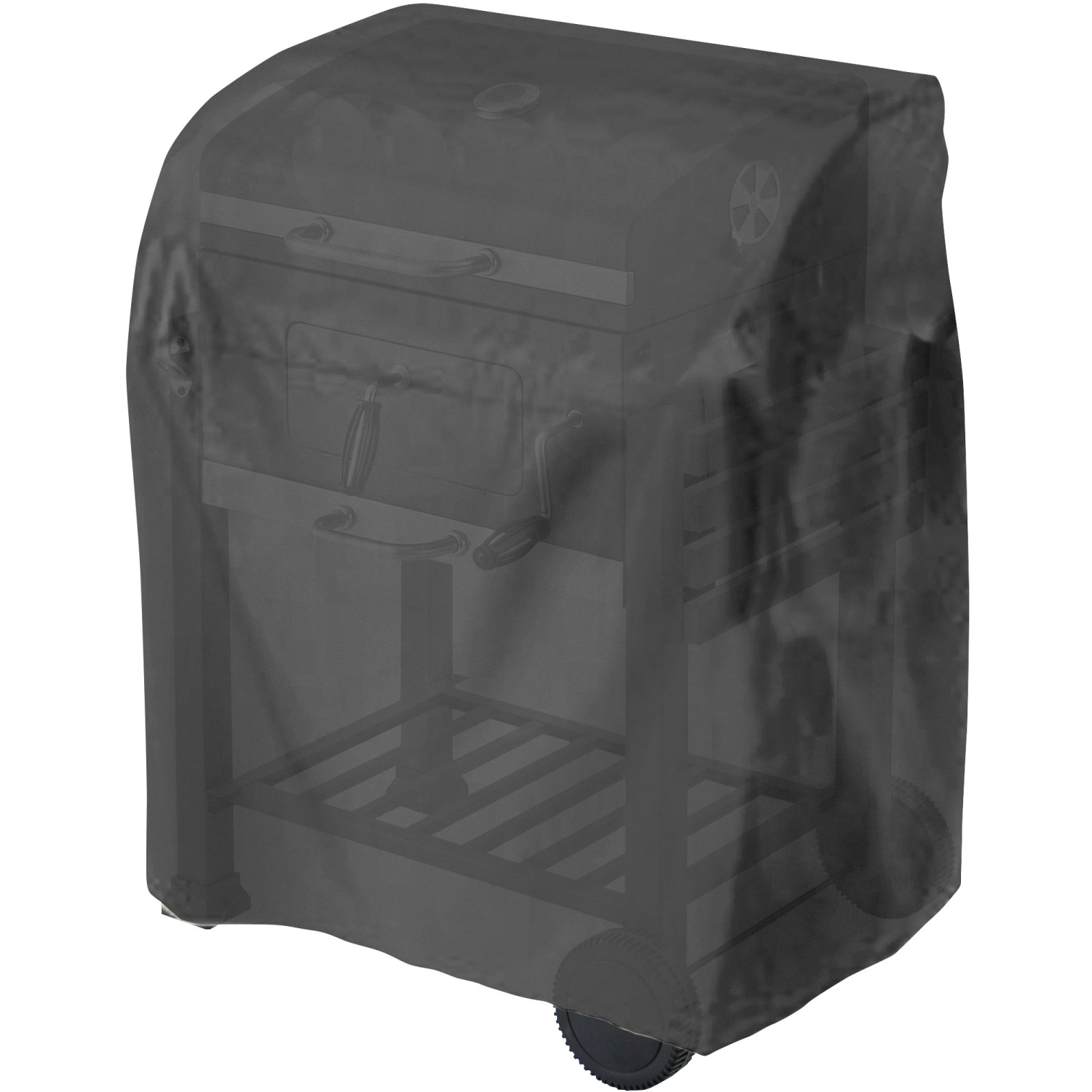 Schwarze Tepro Abdeckhaube für Grillwagen, ca. 104x102cm, schützt vor Wettereinflüssen.