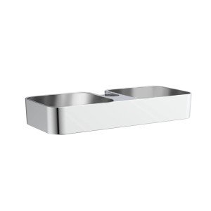 Schütte Duschablage für Brausestange, Chrom-Optik, zwei Fächer.