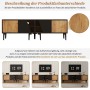 okwish TV Schrank mit Stauraum Fächern Wohnzimmer 160x36.5x45cm Braun_4