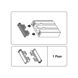Gardinia Endstücke für 2-läufige GE2 Vorhangschiene, weiß, 2er-Pack, zur Montage an Gardinenschiene.